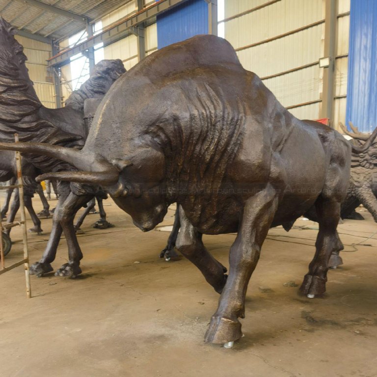 Bronze charging Bull for Sale with lowered head