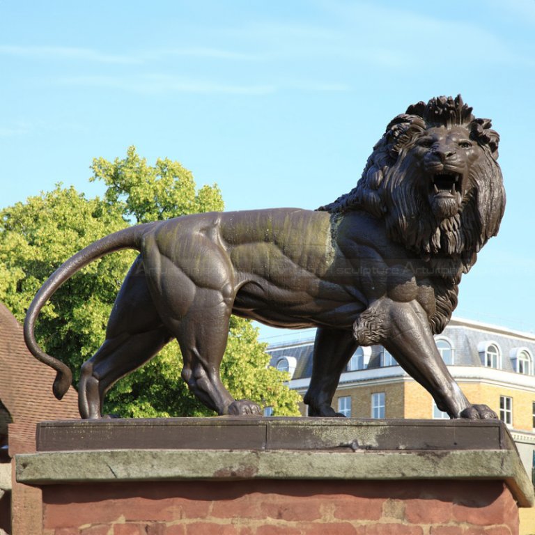 Life Size standing Lion bronze Sculpture