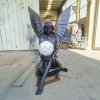bronze Angel sitting Statue with Solar Light