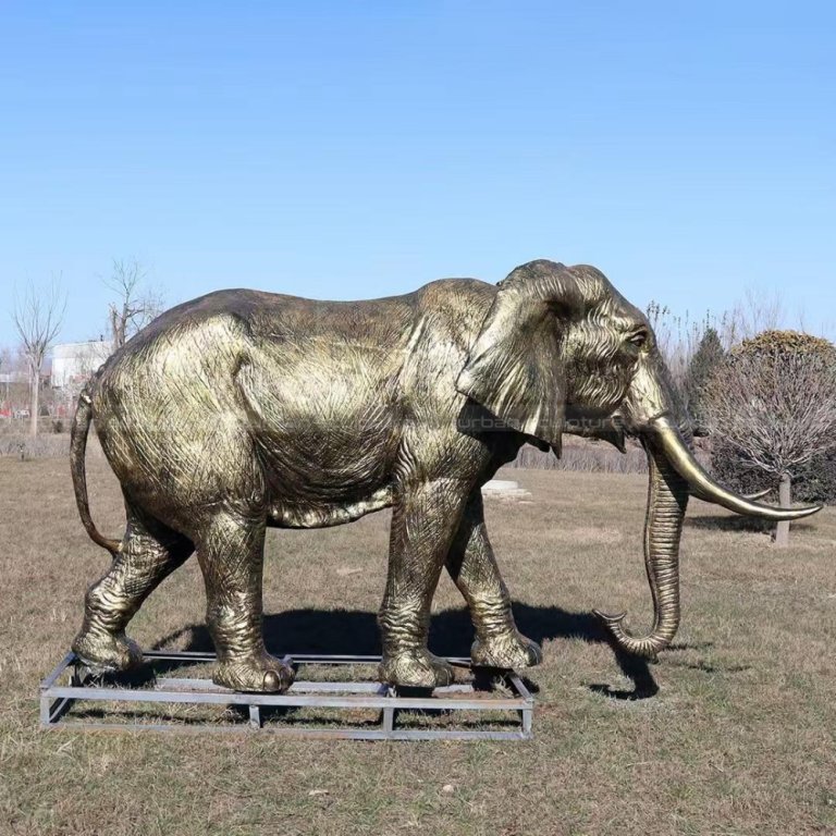 bronze Walking Elephant Statue