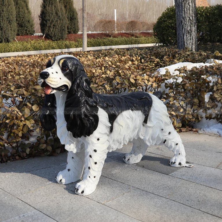 ornamentos de jardín de Spaniel Inglés Springer de fibra de vidrio de pie