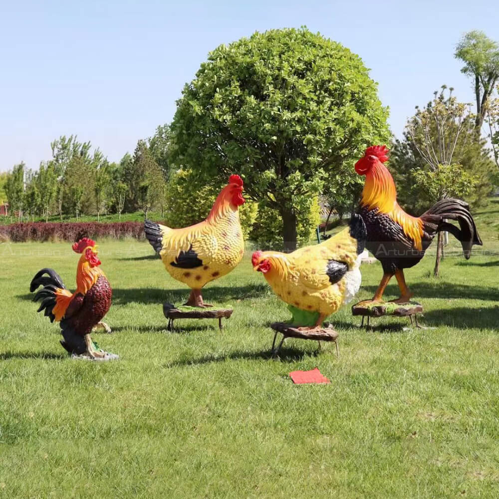 fiberglass chicken lawn statues