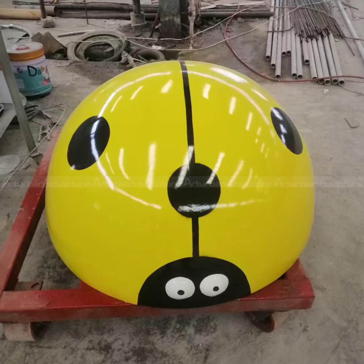 yellow ladybug garden decoration