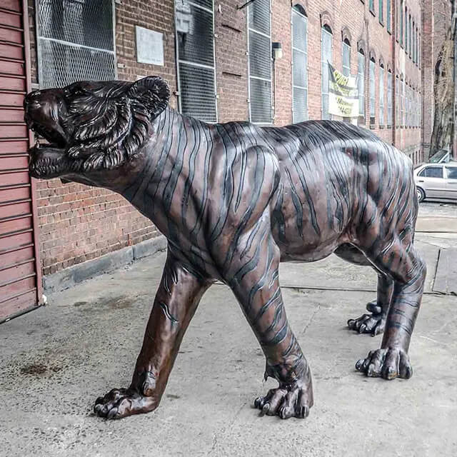Bengal Tiger Figurine with the fine texture of its fur and bold stripes clearly visible