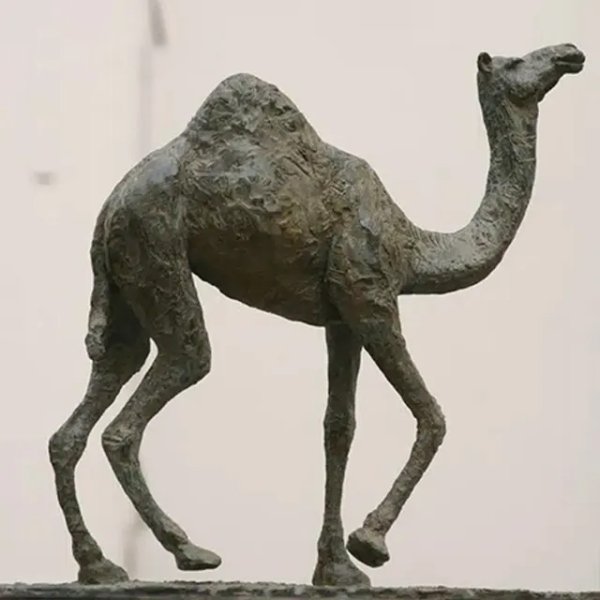 Bronze dromedary Camel walking Figurine