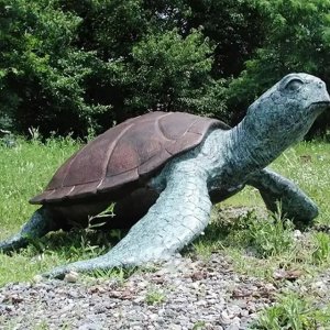 Large Sea Turtle bronze Sculpture in a crawling pose