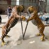 Resin Tiger Statue for Sale showing two Two Bengal tigers in a dynamic face-off pose