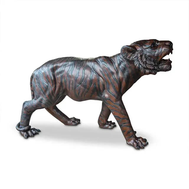 bronze Bengal Tiger Figurine with detailed fur textures