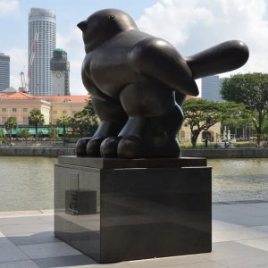 bronze Fat Bird Statue by Fernando Botero