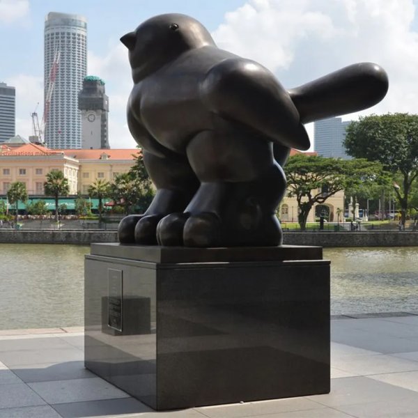 bronze Fat Bird Statue by Fernando Botero