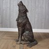bronze sitting and Howling Wolf Ornament with detailed fur
