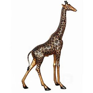 realistic Giraffe standing Bronze Sculpture