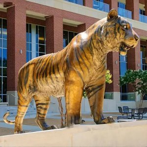 realistic Large Tiger standing bronze Statue Outdoor