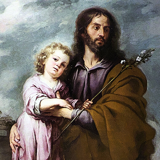 Saint Joseph holding child Jesus