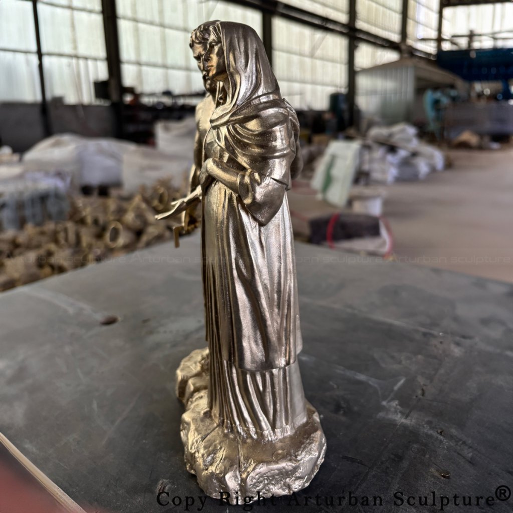 side view of virgin mary and joseph before coloring