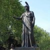 Bronze Piraeus Athena sculpture featuring the goddess in a Corinthian helmet