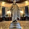 Marble Bertel Thorvaldsen Jesus Statue with open arms and a peaceful expression