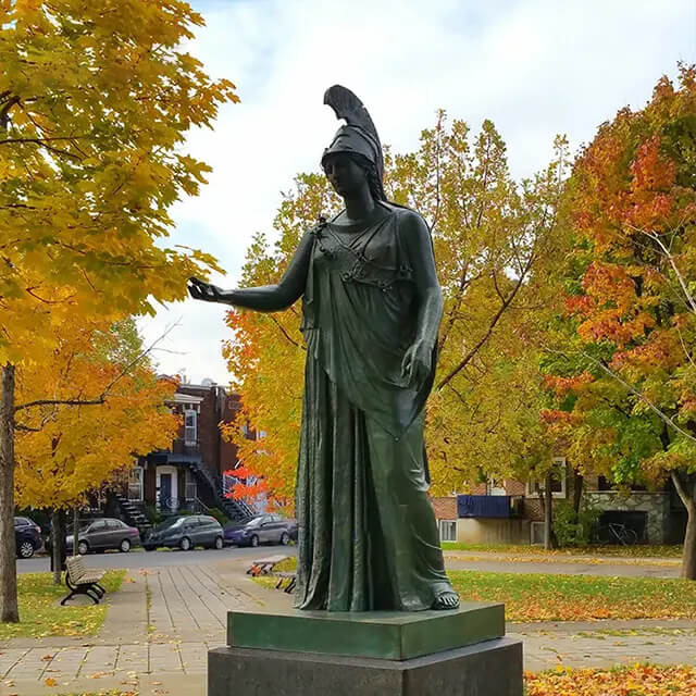Outdoor bronze Piraeus Athena sculpture