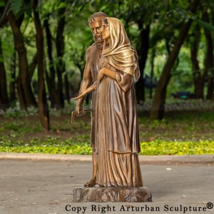 bronze Mary and Joseph Outdoor Statue