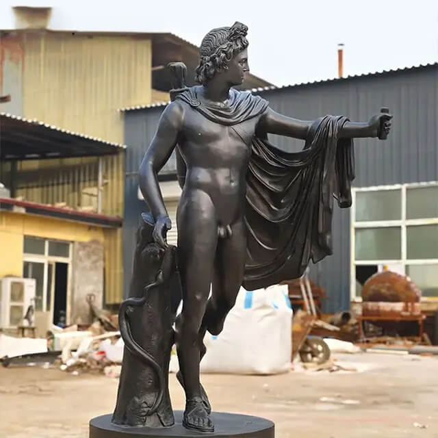 Apollo Belvedere Bronze sculpture featuring detailed drapery and posture