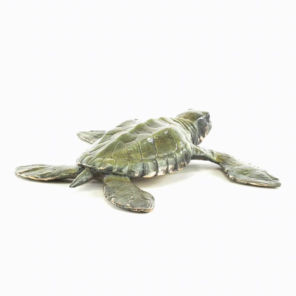 Back view of bronze Sea Turtle Sculpture Outdoor