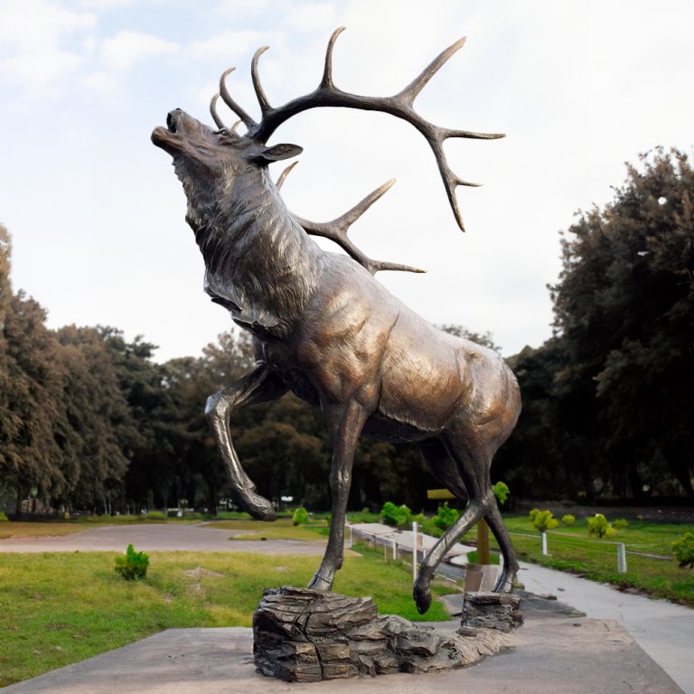 Bronze Elk Statue for Sale featuring elk bugle
