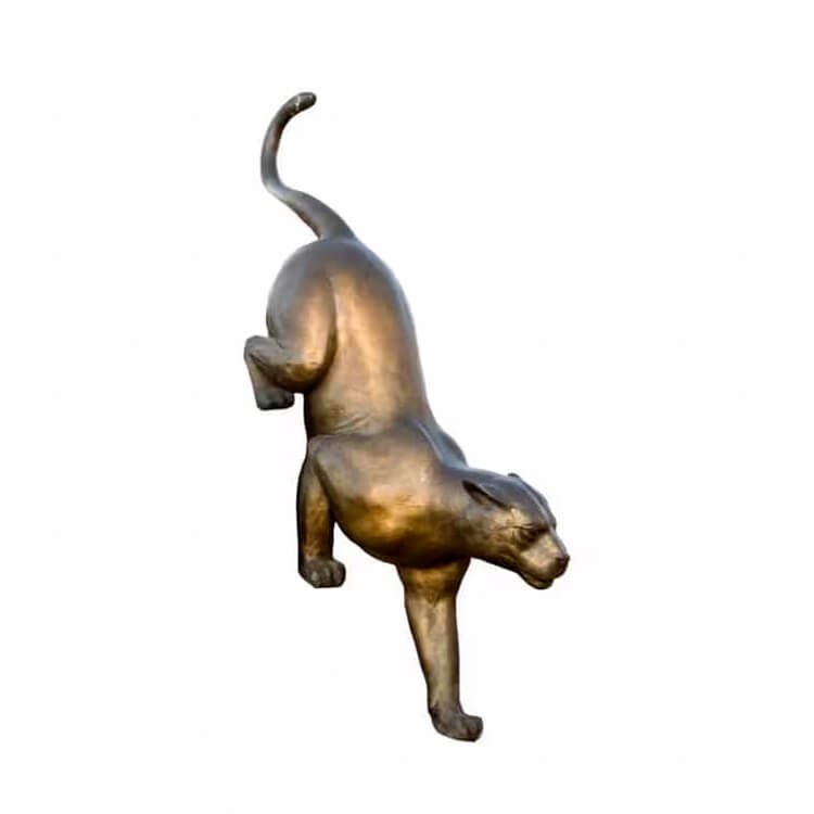 Bronze Mountain Lion Statue for Sale showing a poised cougar walking downhill