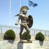 Leonidas Bronze Statue showing King Leonidas I in full ancient Spartan armor, holding a sword and shield
