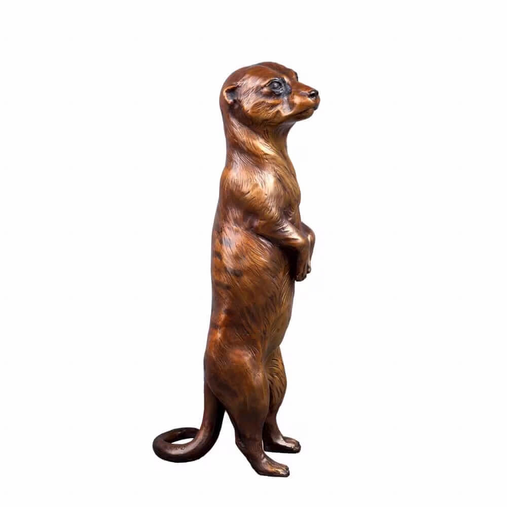 Side view of Meerkat Lawn Ornament with folded paws