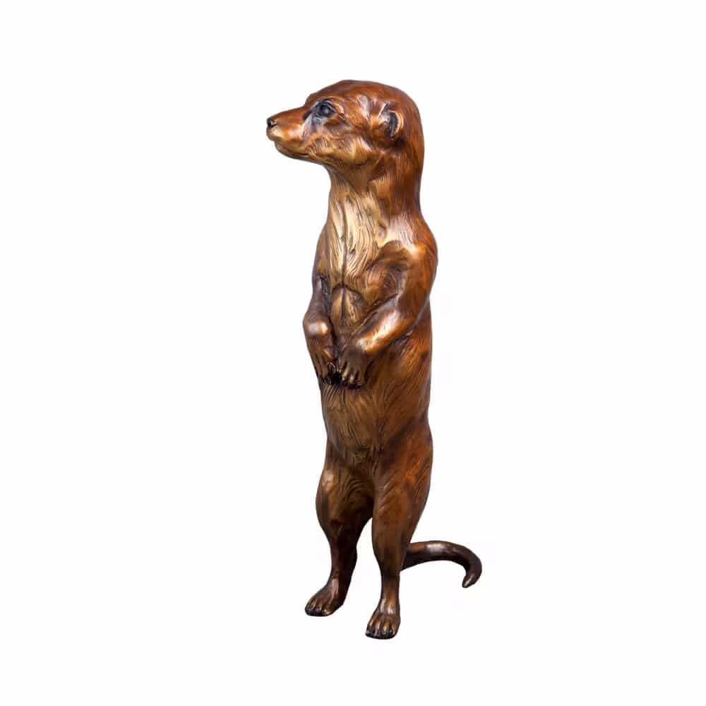 Side view of bronze Meerkat Lawn Ornament