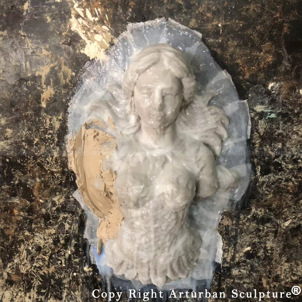 Silicone mold of Mermaid Bronze wall fountain