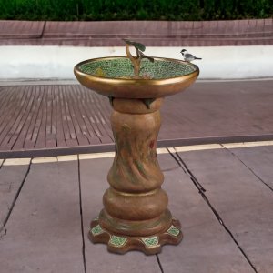beautifully crafted bronze bird fountain sculpture