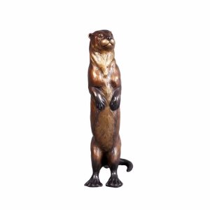 bronze Outdoor Otter Statue of a river otter standing upright