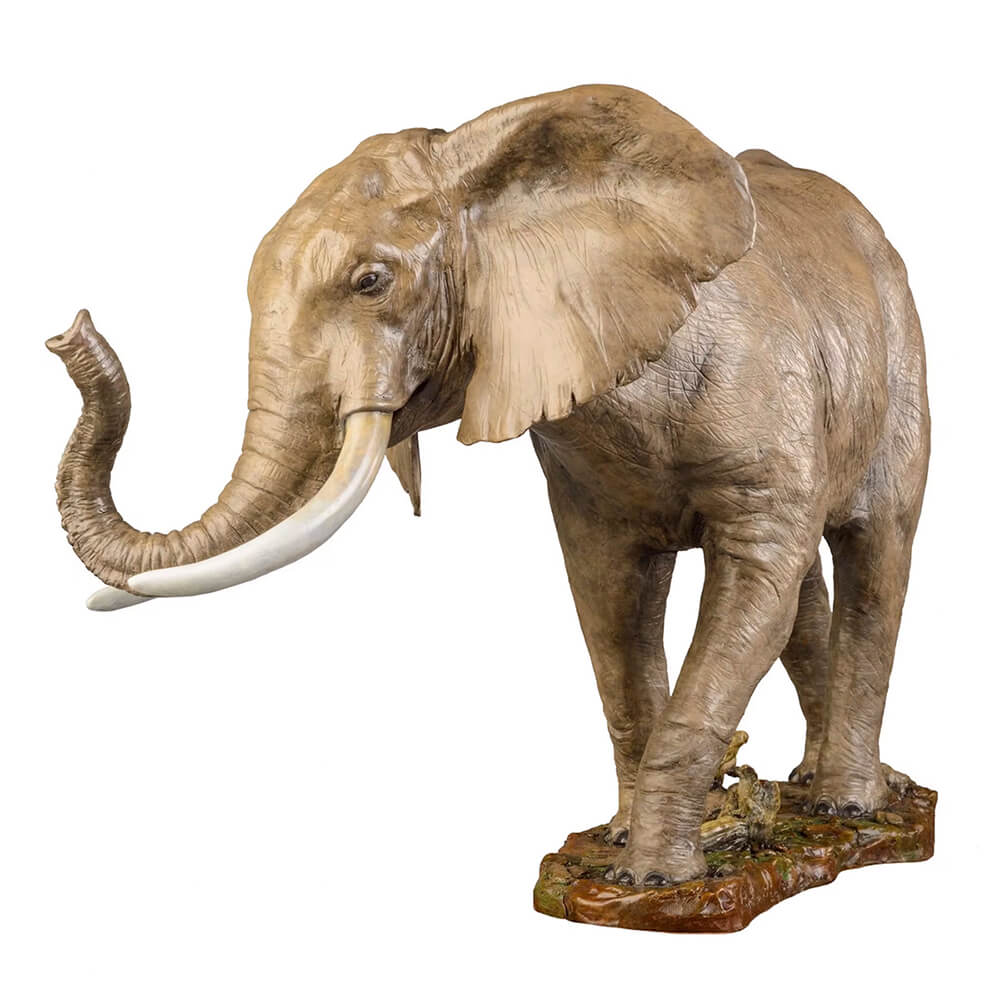 realistic bronze Elephant Yard Statue with raised trunk