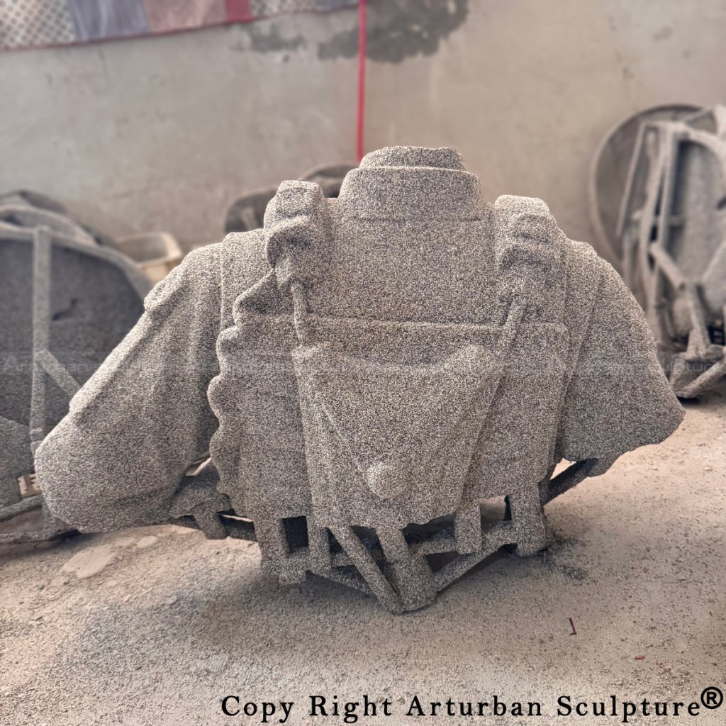 4-Front view of ceramic shell for Female Soldier Statue tors