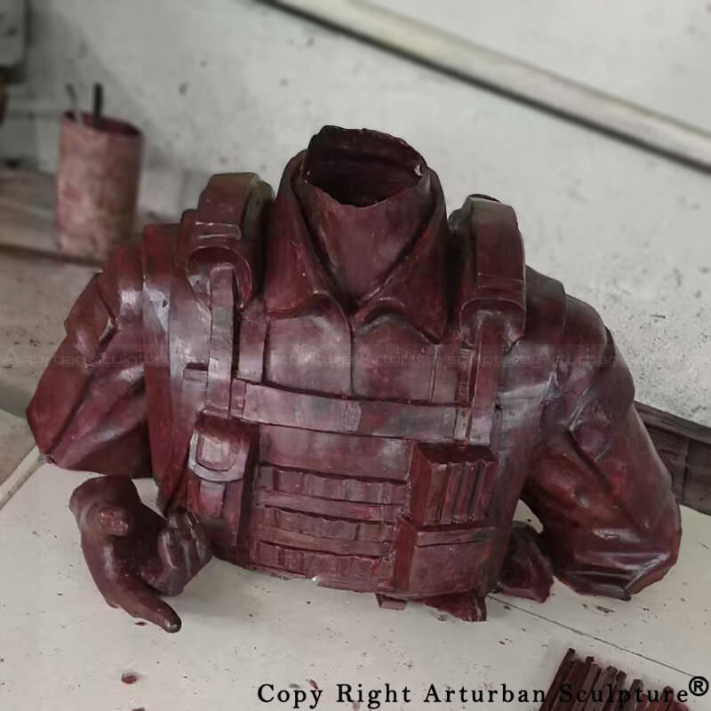 6-Wax model of upper body for bronze Female Soldier Statue