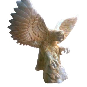 A powerful Marble Eagle Sculpture with wings spread