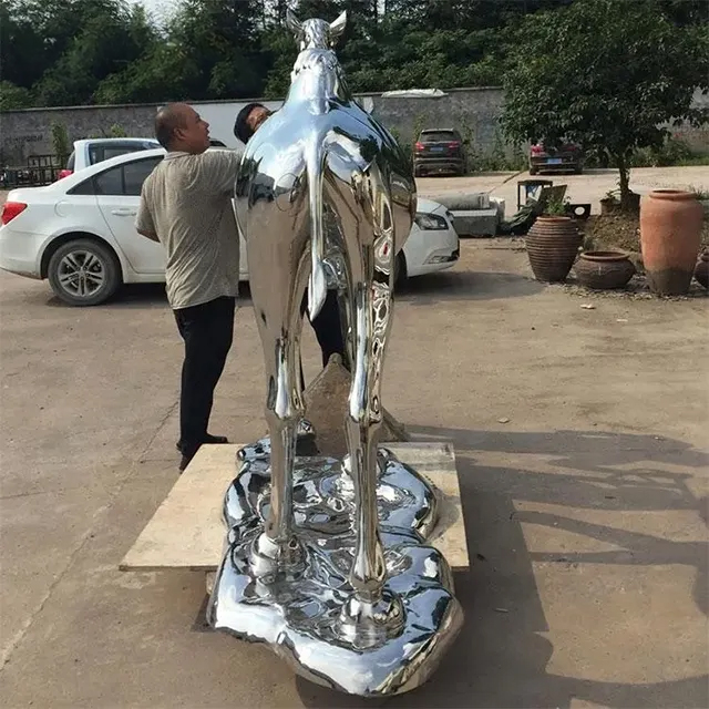 Stainless steel large camel sculpture
