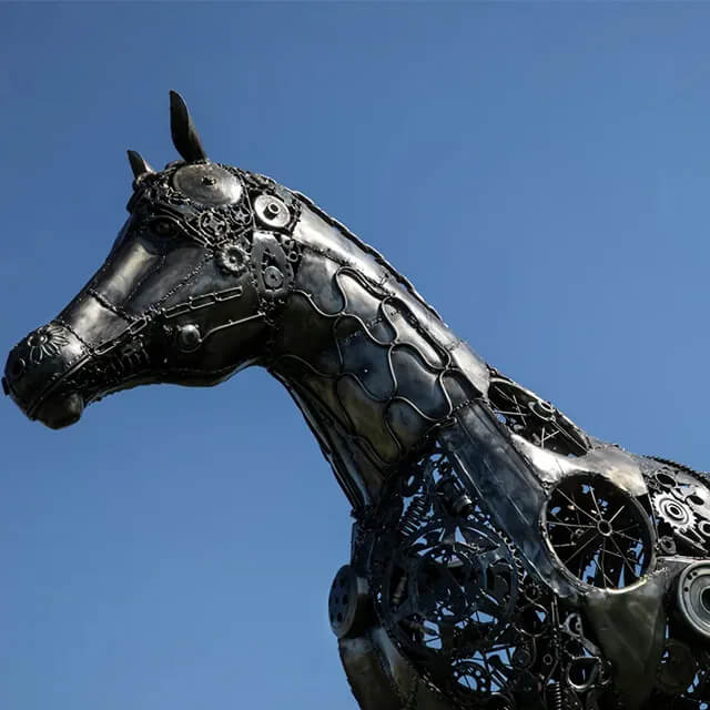 large Steampunk Horse Sculpture