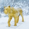 Bold and modern stainless steel Geometric Tiger Sculpture in gold finish