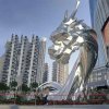 Geometric Stainless Steel Dragon Sculpture