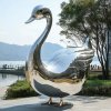 Contemporary Stainless Steel Swan Sculpture
