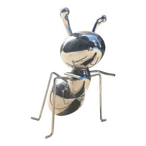 Shiny stainless steel Ant Art Sculpture
