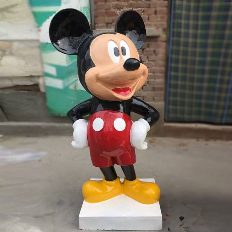 Fiberglass Mickey Mouse Art Statue with classic red shorts and yellow shoes