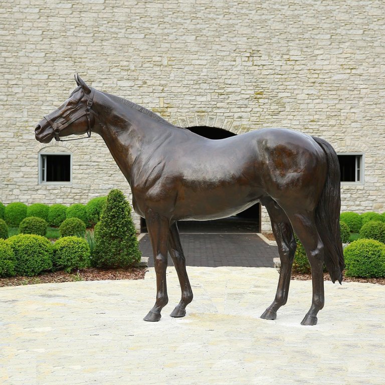 Standing Horse Sculpture in bronze inspired by Thoroughbred breed